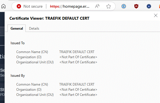 Certificat par défaut de Traefik